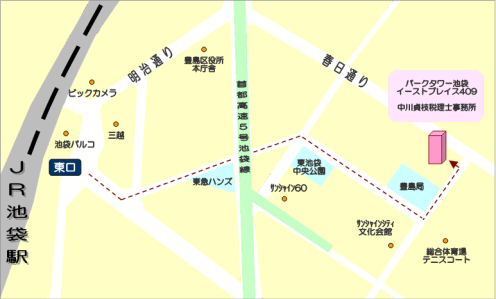 中川貞枝税理士事務所　中川事務所アクセスマップ